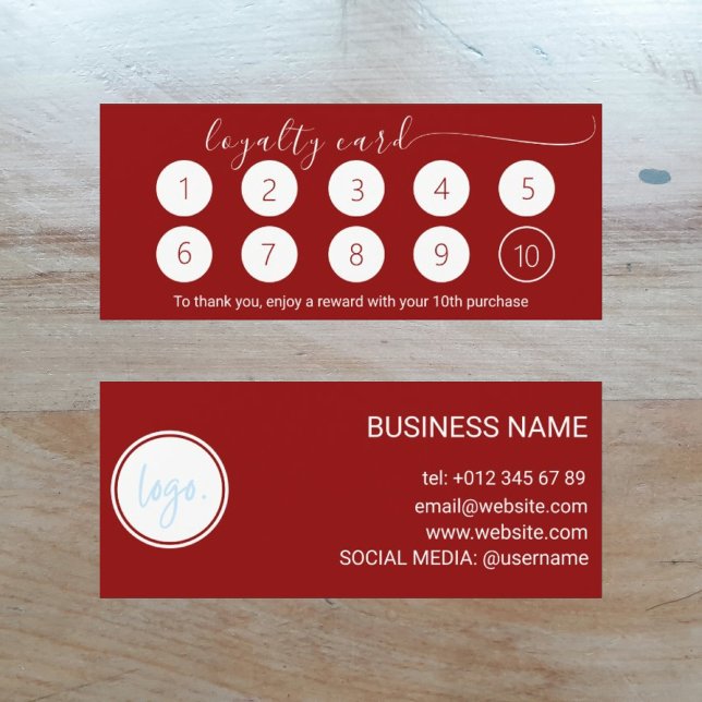 RICH SANGRIA RED LOYALTY CARD 10 BUSINESS LOGO (Criador carregado)