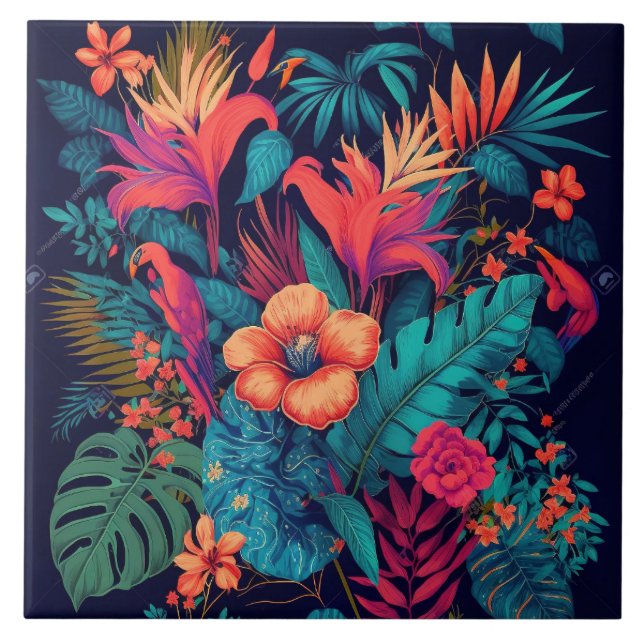 Rich Tropical Floral Patterno (Frente)