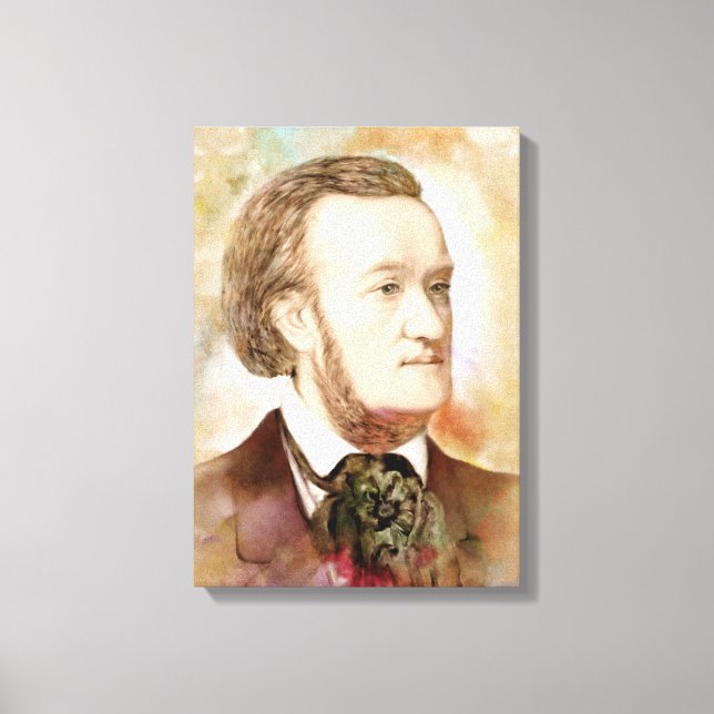 Richard Wagner sobre Canvas - Estilo de Aquarela (Frente)