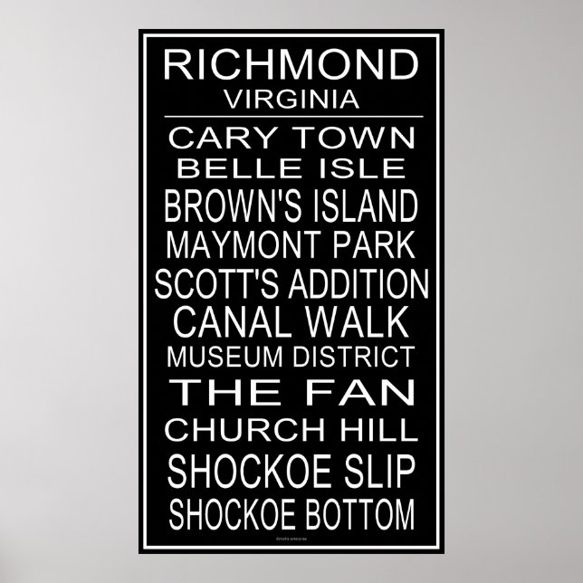 Richmond Virginia Bus Roll Poster (Frente)