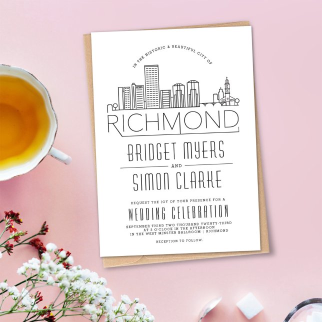 Richmond Wedding | Convite Skyline Estilizado (Criador carregado)