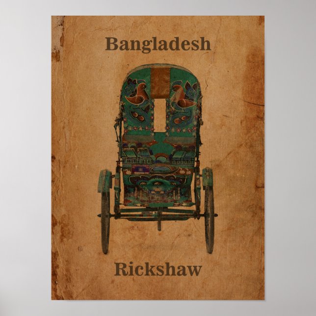 Rickshaw Bangladesh poster vintage (Frente)