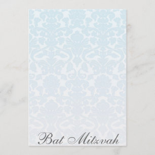Rico Azul Damask Bat Mitzvah Convite