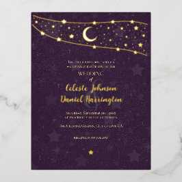 Rico de Casamento Celestial Dourado Roxo Profundo