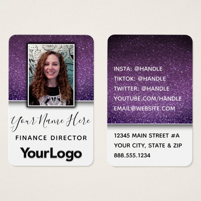 Rico Glitter Influencer Atriz Ator Modelo Foto (Frente & Verso)