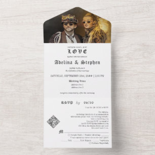 Rico Gótico Nada Adoro Casamento de Código QR