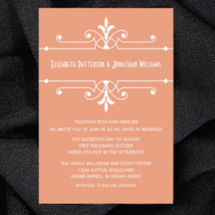 Rico Laranja Convite de casamento Ornamental