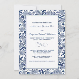 Rico Marinho Azul Convite De Casamento