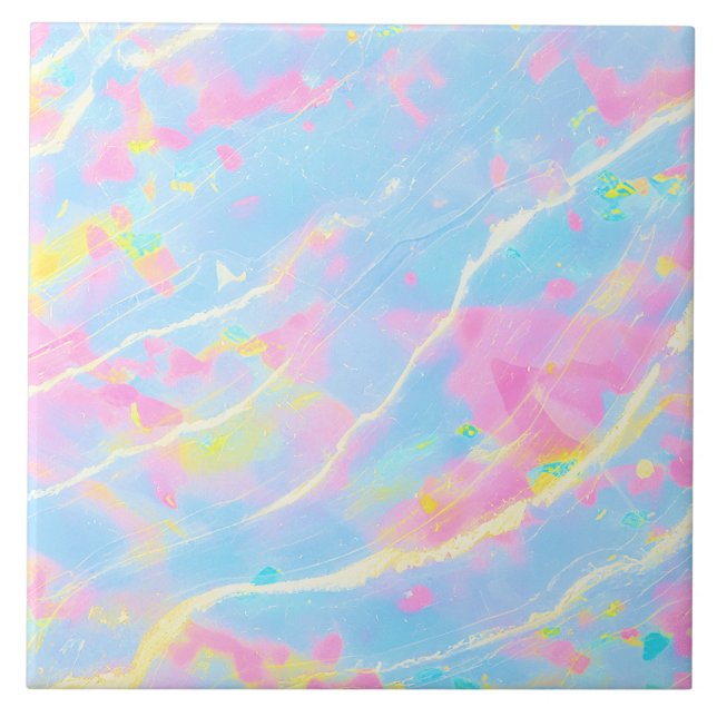 Rico Pastel Marble Azul Cor-de-rosa Amarelo Fresco (Frente)