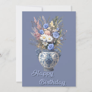 Rico Vase Flower Birthday - Cartão de Saudação Pla