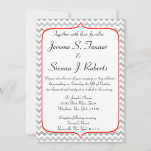 Rico Vermelho e Convite para Casamento Chevron