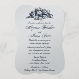 Rico Vintage Flores de Casamento Convite Azul