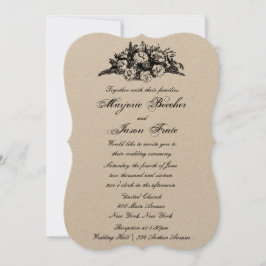 Rico Vintage Flores Negras de Convite para Casamen