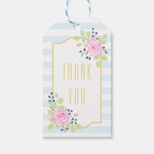 Ricos Blueberry Obrigado Etiquetas de presentes (Frente)