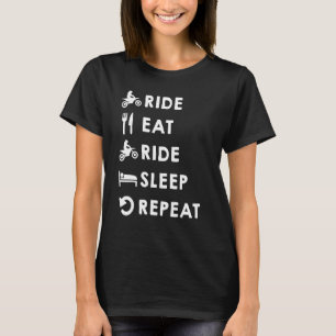 Ride Coma Sono Repetir Camisa Engraçada Bike Motoc