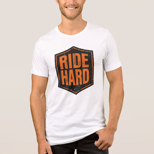 "Ride Hard" Rustic Biker Emblem (Frente)