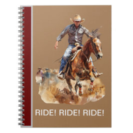 RIDE! RIDE! RIDE! O caderno de cowboy em cobrir ma