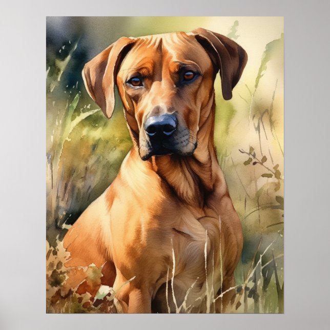 Ridgeback Dog Art Impressão (Frente)