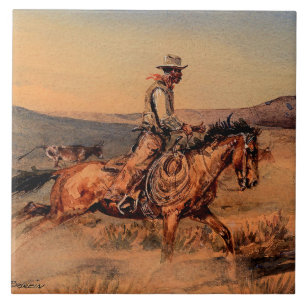 “Riding Herd” Arte Ocidental por Edward Borein