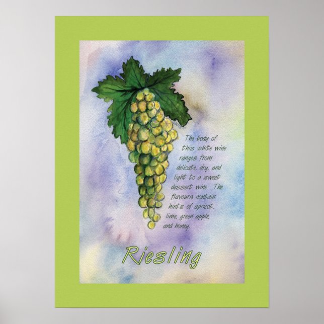 Riesling Wine Grapes Poster (Frente)