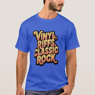Riffs de Vinil Rock Clássico Camisa de menino retr