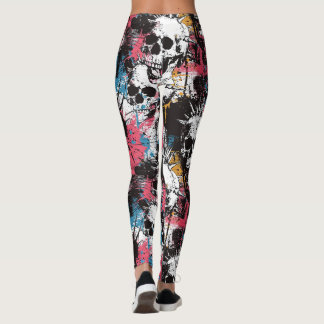 Rindo de Leggings com caveiras Punk Rock - Legal e