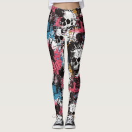 Rindo de Leggings com caveiras Punk Rock - Legal e