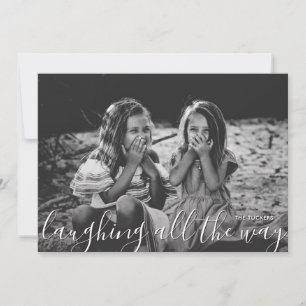 Rindo todo o caminho Sobrepor o Cartão com fotos d