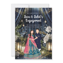 Ring Ceremony convite para Noivado da Índia