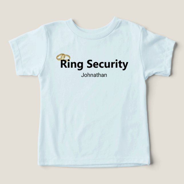 Ring Security Dourado Wedding Rings Ringbearer Nom (Design frontal)
