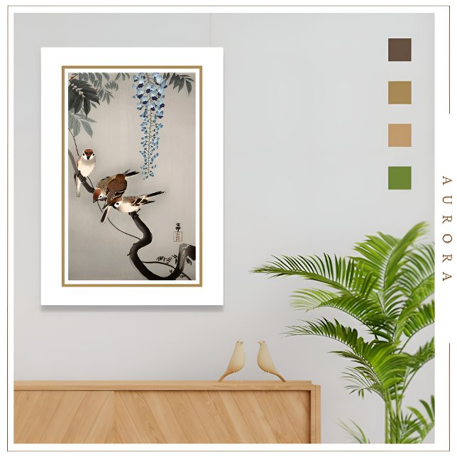 Ring Sparrows, Ohara Koson (1877-1945) - Poster (Criador carregado)