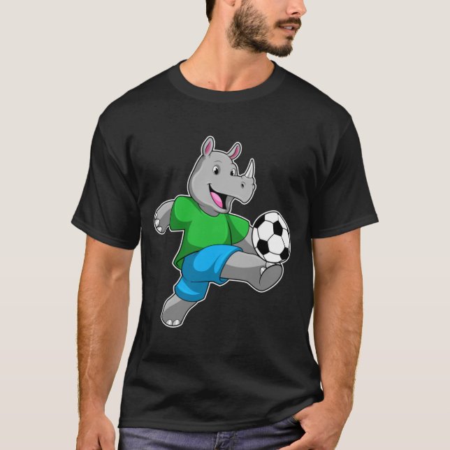 Rinoceronte como jogador de futebol com camiseta d (Frente)