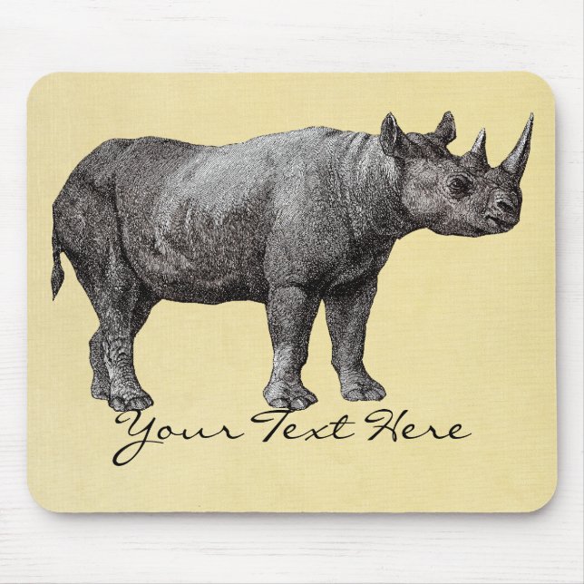Rinoceronte Mousepad do vintage (Frente)