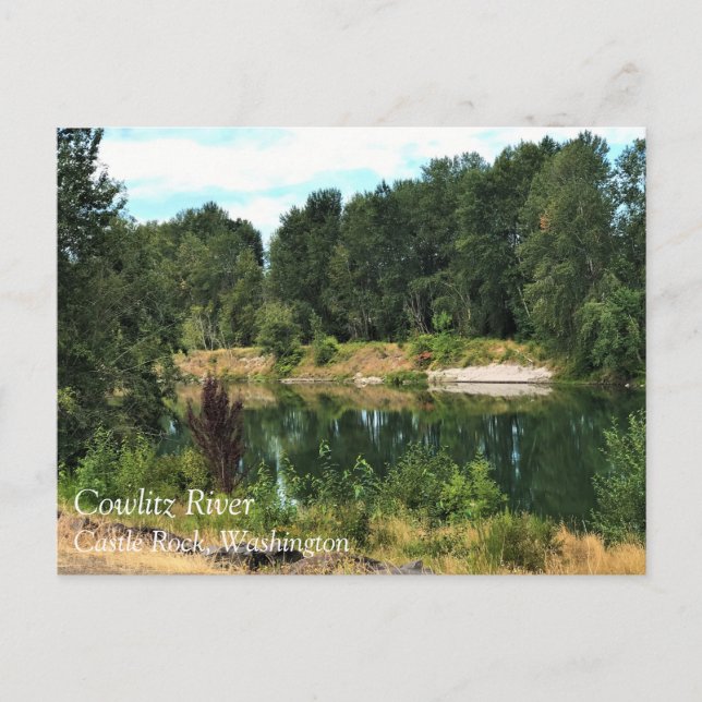 Rio Cowlitz, Castle Rock, Washington Cartão Postal (Frente)