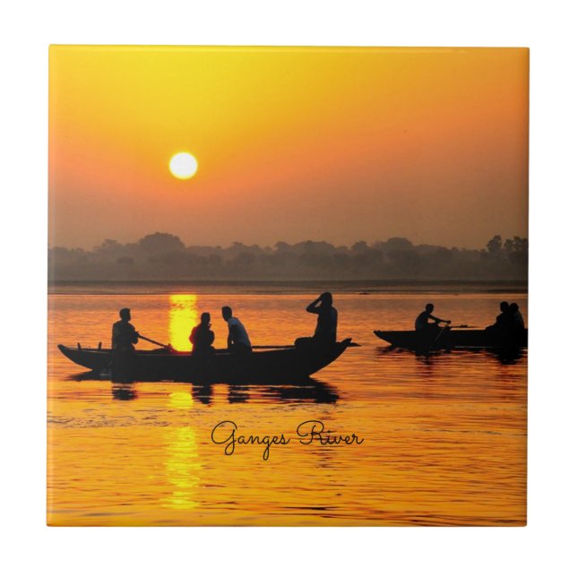 Rio Ganges, foto de paisagem pitoresca, (Frente)