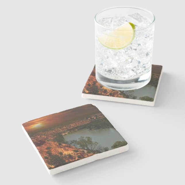 Rio Murray Austrália Sunset, Porta copos de Pedra (Lateral)