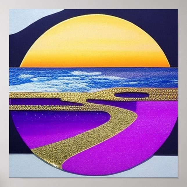 Rio Solar de Poster Dourada (Frente)