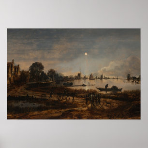 Rio Van der Neer da paisagem do poster