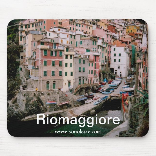 Riomaggiore Panorâmica View Mousepad (Frente)