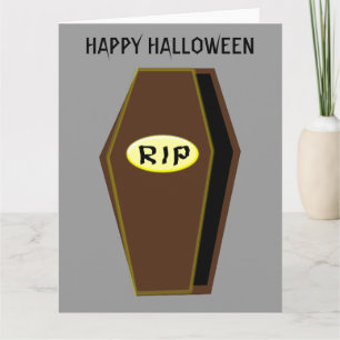 RIP Caixão do Terror do Halloween Cartão Personali