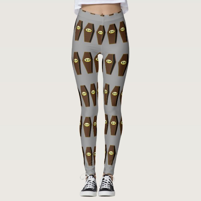 RIP Halloween Coffin of Doom Leggings (Frente)