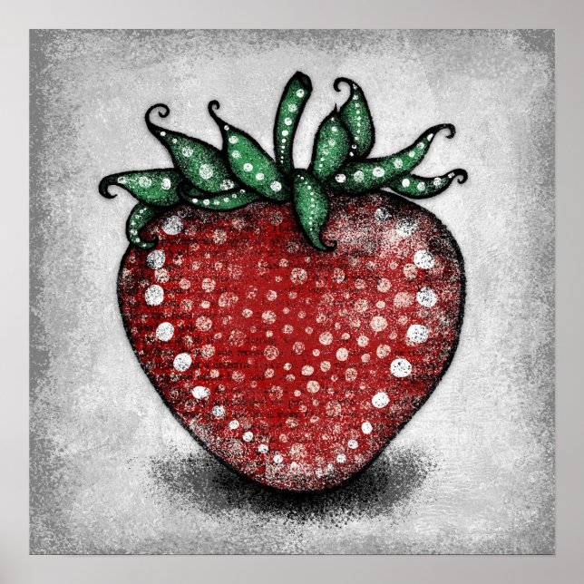 Ripe Strawberry Poster Wall Art (Frente)