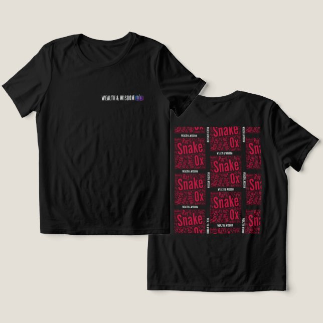 Riqueza e Sabedoria da Camiseta (Design Frente e Verso)
