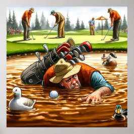 Risco de água - Impressão de arte de golfe