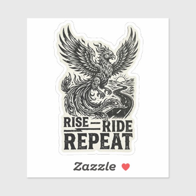 Rise Ride Repeat Phoenix Adesivo de Estrada (Folha)