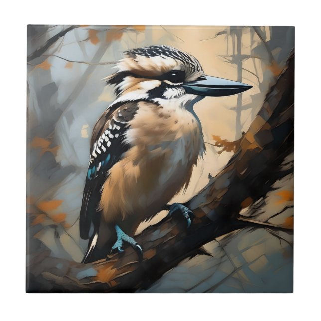 Risos charmosos: Kookaburra na pintura a óleo (Frente)