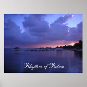 Ritmo do por do sol de Belize no impressão da doc