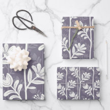Ritmo em Flor Silhueta Floral branco e lavanda