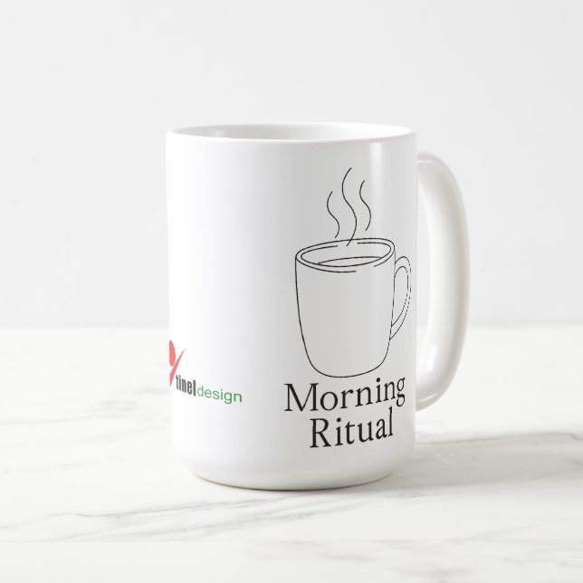 "Ritual da Manhã" Caneca de Café Minimalista | Sim (Frente Esquerda)