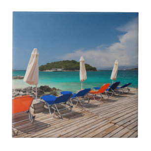 Riviera Albanesa, Ksamil, frente à praia da cidade